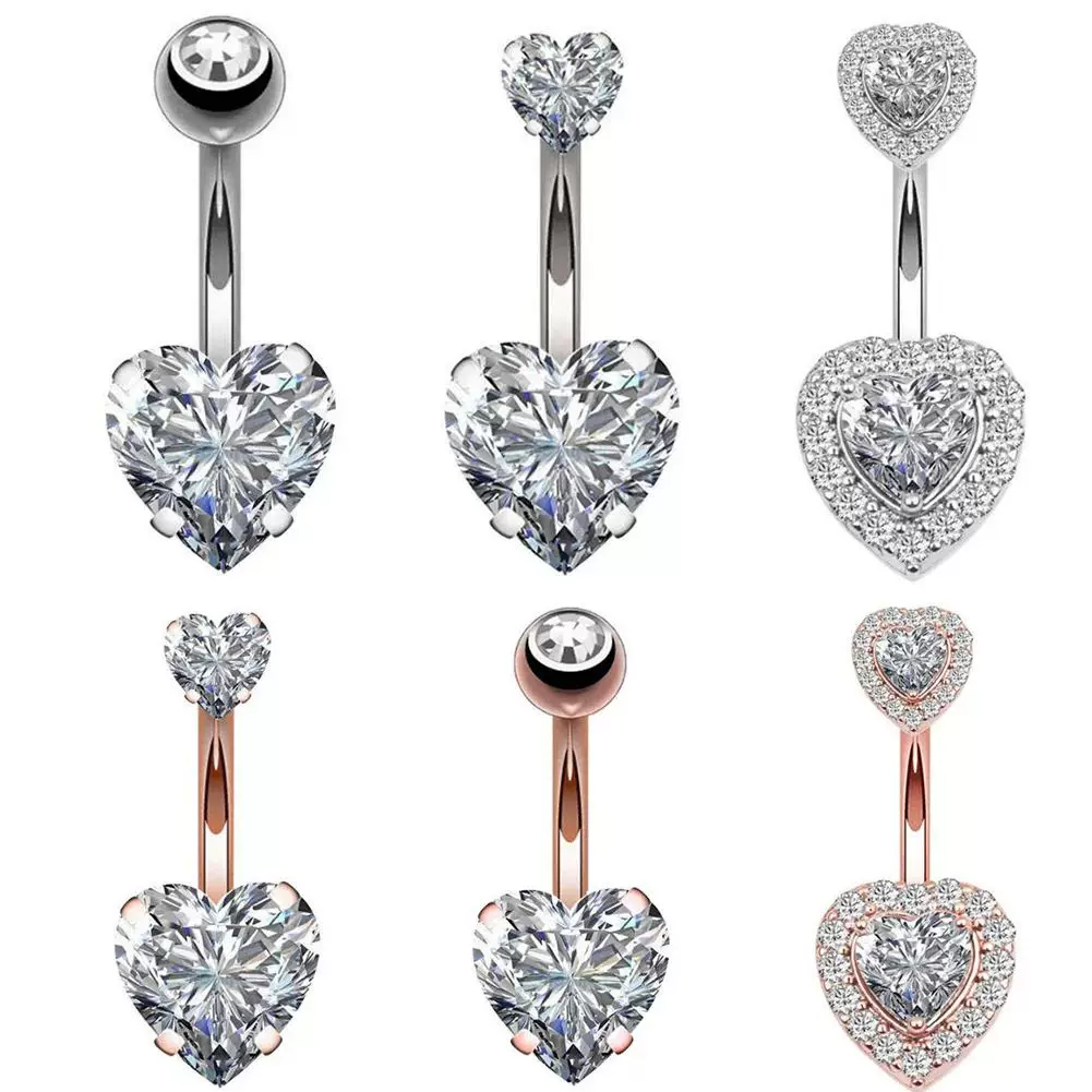 [Faux Fake Belly Butterfly Fake Belly Piercing Heart Clip On]