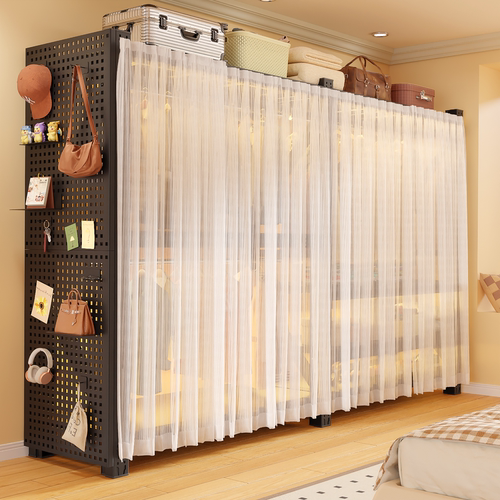 开放式落地简易衣帽收纳架