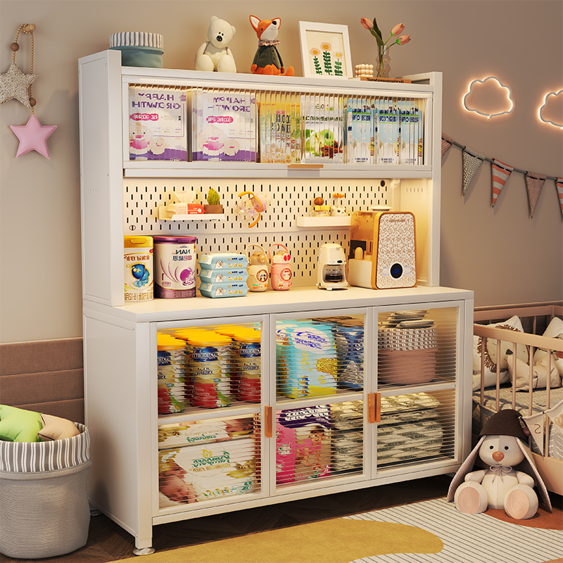 喂养台收纳柜岩板餐边柜多层碳钢储物柜家用收纳置物架厨房整理架