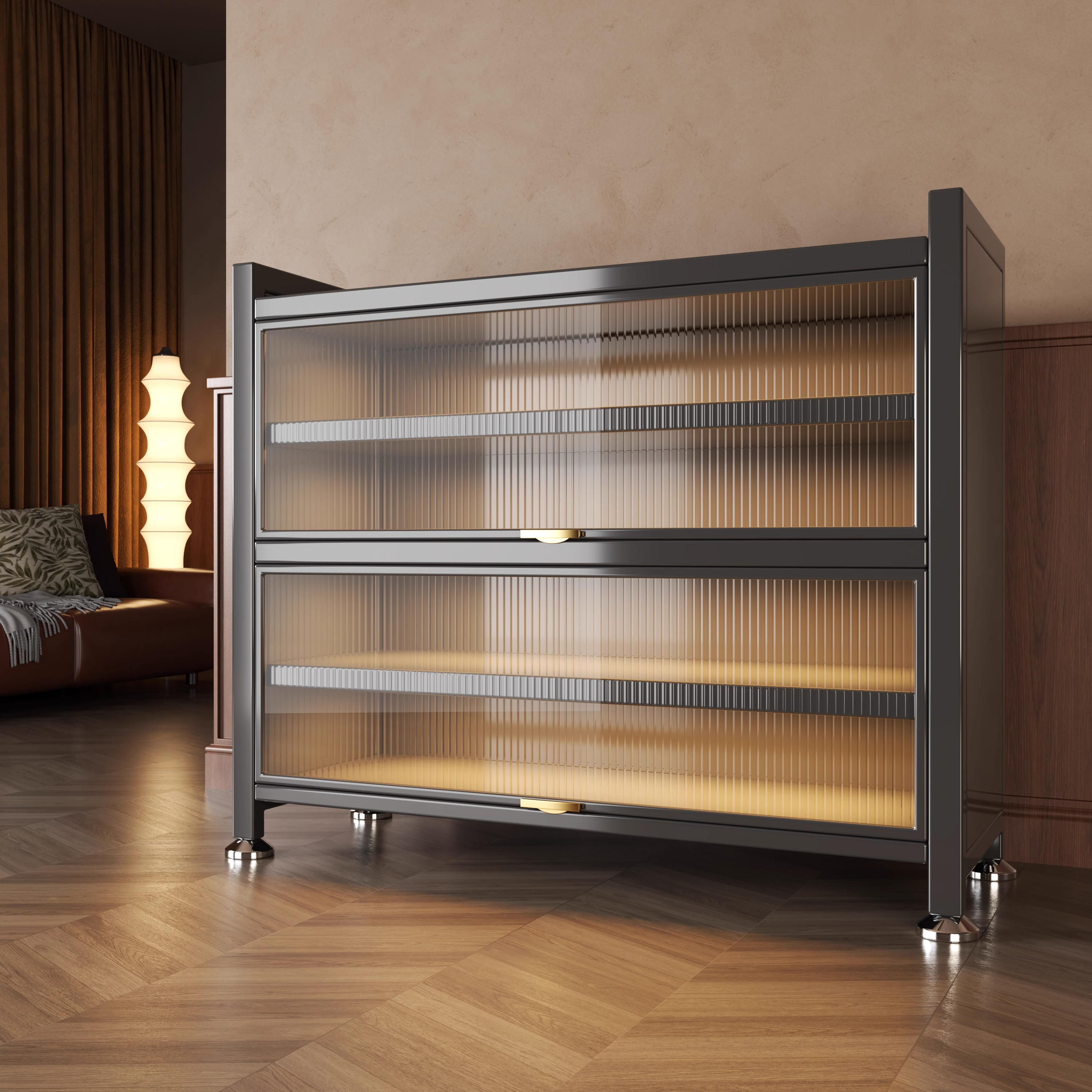 钢制鞋架入户门大容量防尘玄关柜