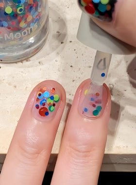 草间弥生波点艺术！twomoons美甲指甲油黑色2024新款免烤快干持久