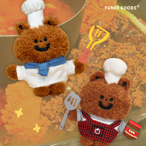 TUNEE GOODS 了不起的大厨熊 川渝好男儿毛绒挂件 可爱厨师