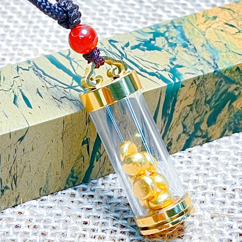 金豆豆吊墜瓶可裝綠松石