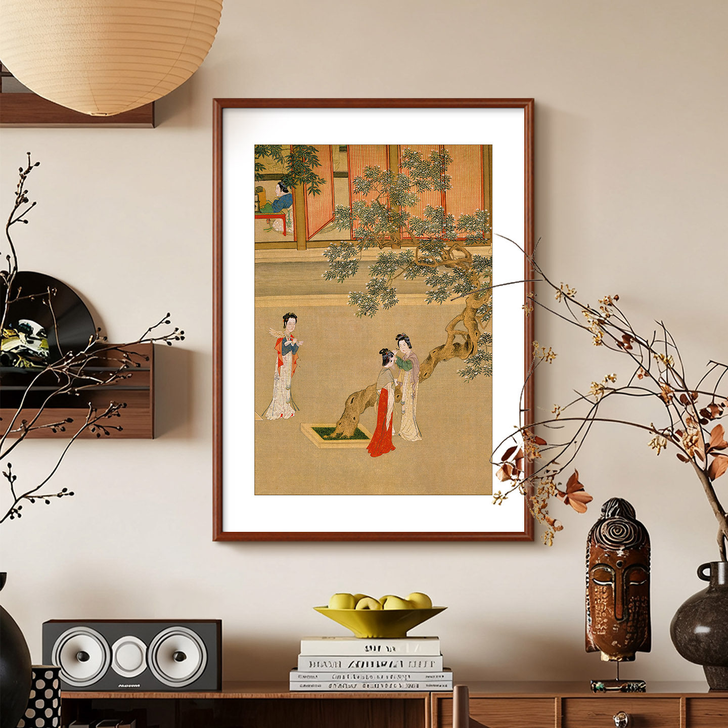 十大传世名画汉宫春晓图客厅装饰画新中式酒店仕女图挂画茶室壁画