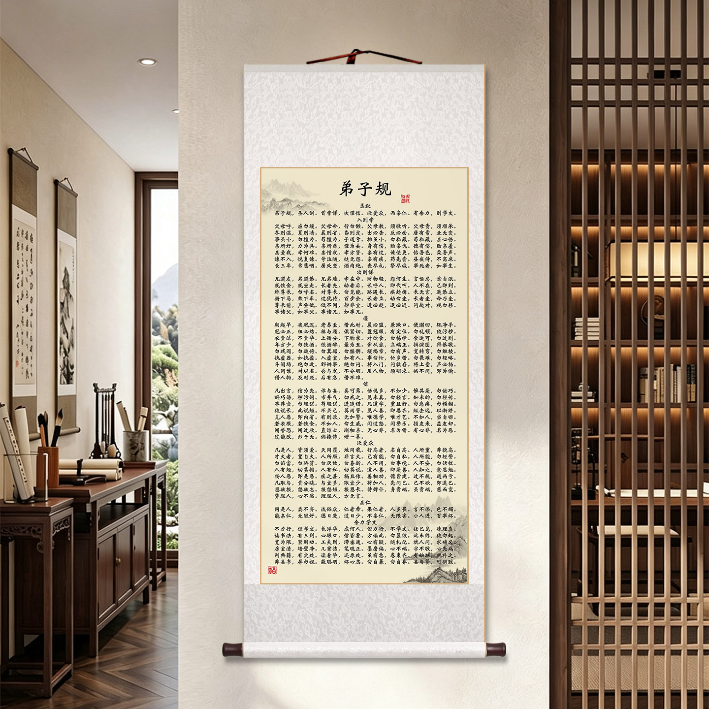 弟子规完整版国学装饰画玄关字画