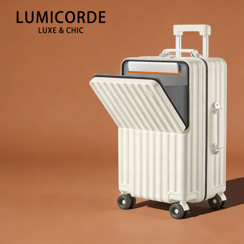 Lumicorde前开口行李箱溜冰轮静音拉杆箱结实耐用大容量旅行箱