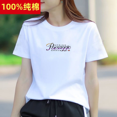 100%纯棉t恤女黑色宽松韩版短袖