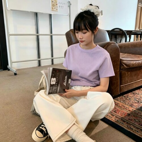 韩系chic正肩短袖T恤女夏季百搭