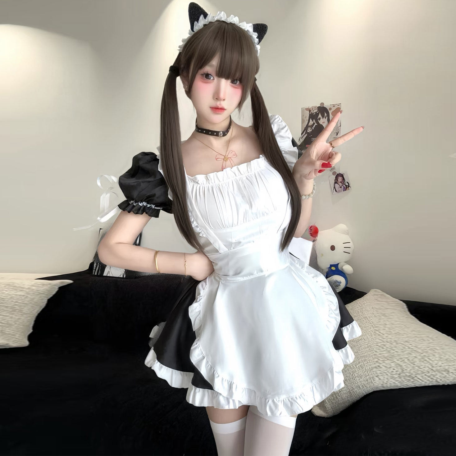 女仆装cos可爱女佣猫咪大码少女lolita连衣裙洛丽塔cosplay服装
