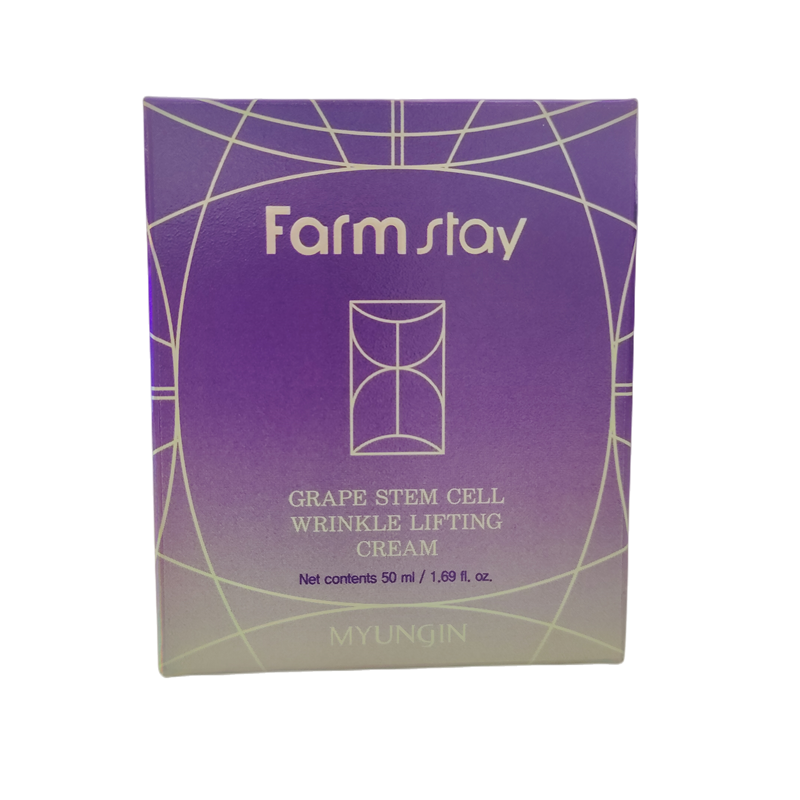 香港直邮Farmstay法曼媞提子干细胞抗皱面霜50ml提拉紧致补水保湿