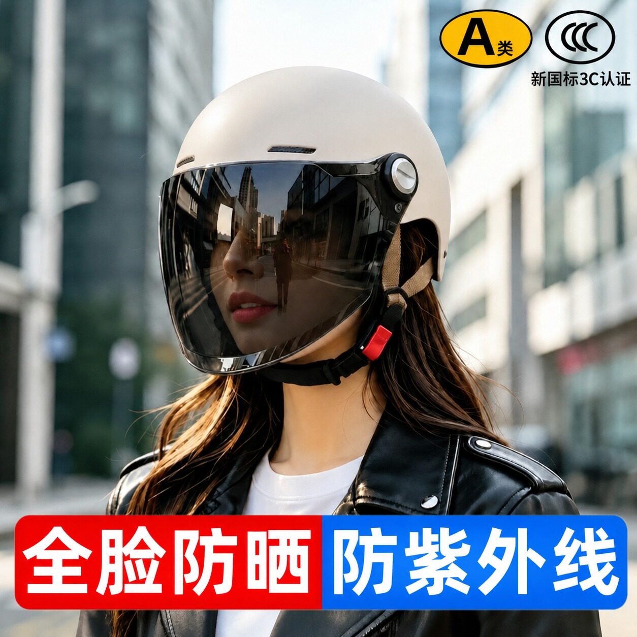 【全脸防晒】防紫外线头盔图片