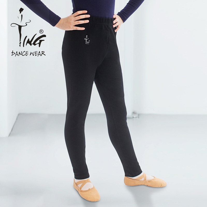 陈婷春夏季新儿童纯棉芭蕾紧身裤女童练功瑜伽八分裤黑色舞蹈芭裤