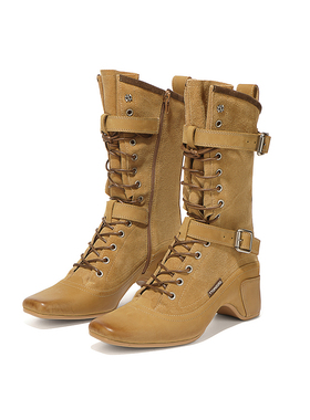 27QUAI GROSMOTT猎装系列-猎枪gogo马丁靴姜黄时装靴2024冬季新款