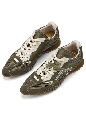 27QUAI GROSMOTT Nxde橄榄绿尖头拳击鞋网面透气运动休闲鞋25新款