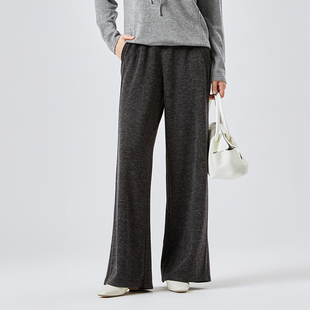 West 松紧腰显瘦休闲长裤 玖熙2025秋季 智性松弛感直筒裤 新款 Nine