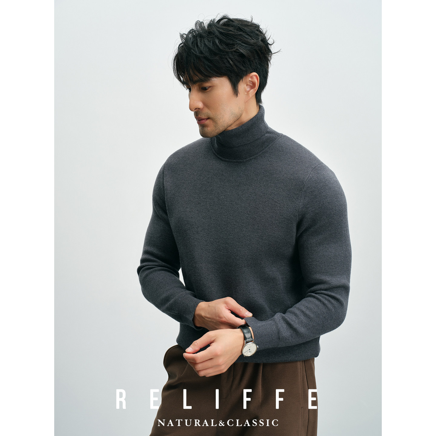 【可机洗】柔软亲肤加绒加厚保暖高领毛衣男士冬季针织内搭打底衫,男装,针织衫/毛衣,淘宝优惠券,粉丝福利购,淘宝优惠卷