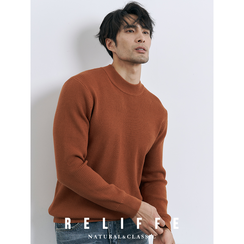 瑞莱夫秋冬款圆领保暖毛衣