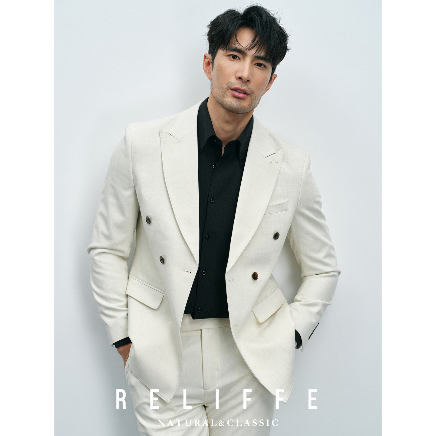 秋冬通勤 抗皱易打理双排扣 男士商务休闲西服套装抗皱免烫西装