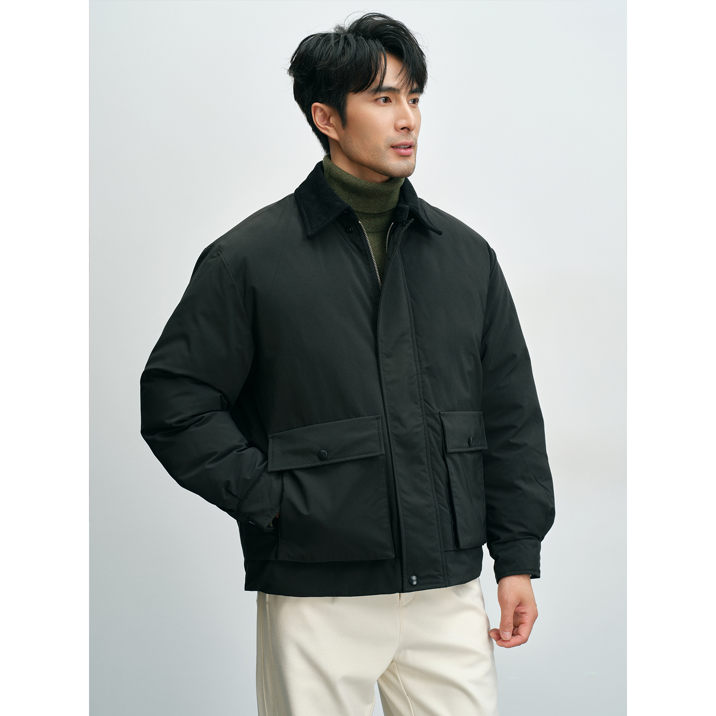 秋冬白鸭绒男士羽绒服户外保暖