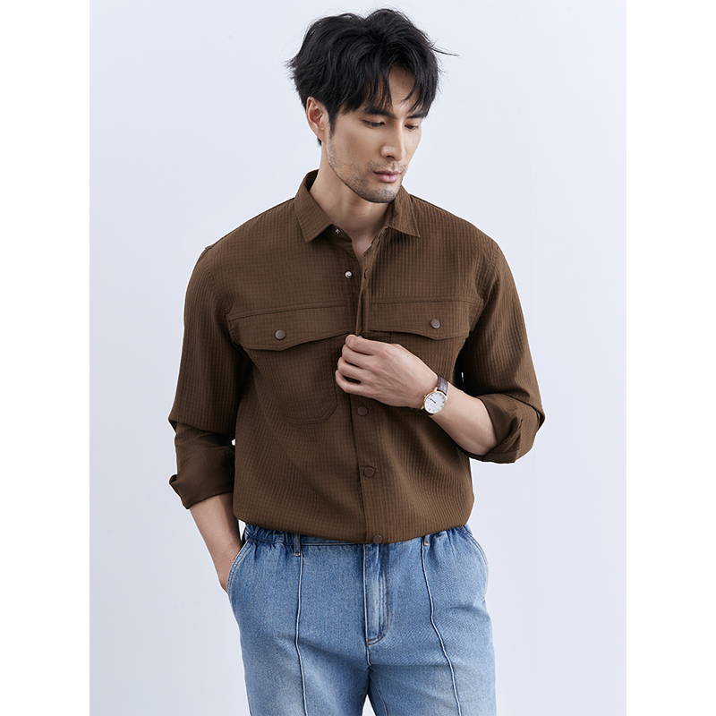 瑞莱夫翻领长袖商务休闲衬衫