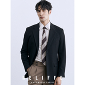 秋冬商务高级感西装 意式 雅痞绅士平驳领休闲条纹免烫便服单西男士