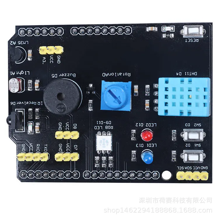 9合一多功能扩展板 DHT11温湿度 LM35温度 蜂鸣器兼容 R3 开发板