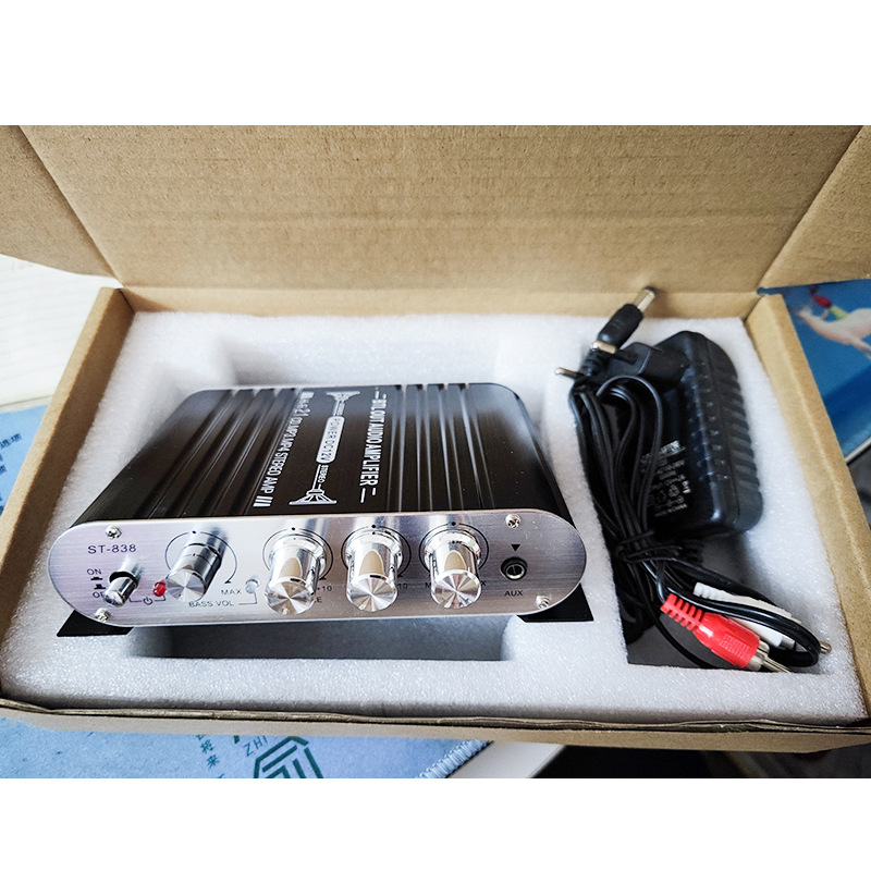 新款带蓝牙ST-838车载家用2.1声道功放机扩音器放大器