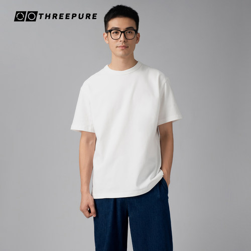 【三无公社】200G40支陶瓷磨毛基础款男女纯棉打底短袖白T纯色T恤