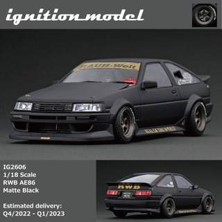 IG 1:18 RWB AE86 改装 宽体 哑黑色 树脂 汽车模型 IG2606