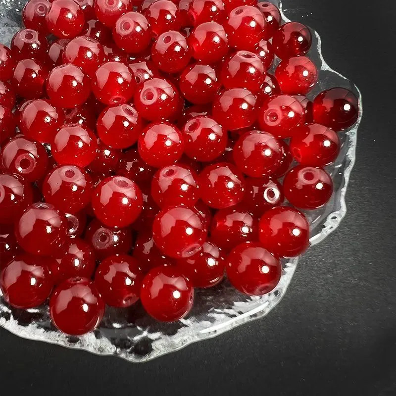 100颗8mm仿天然石琉璃圆珠