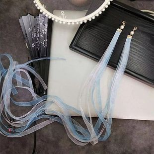 汉服头饰古风发簪发带可拆卸流苏飘带铃铛复古后压丝带超仙气百搭