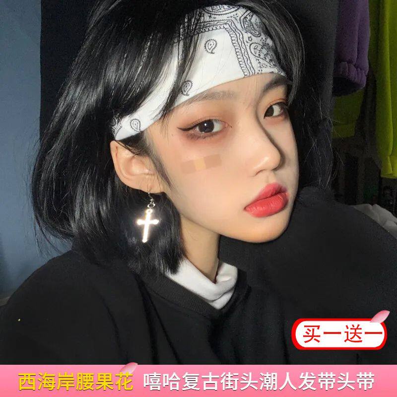 适合短发的发饰女复古网红腰果花瑜伽运动发带头巾跑步头套束发带