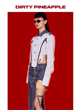 DIRTYPINEAPPLE新款24SS牛仔拼接衬衫VentureShirt