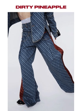 DIRTYPINEAPPLE力丸同款24SSBulldogJeans侧开排扣牛仔裤