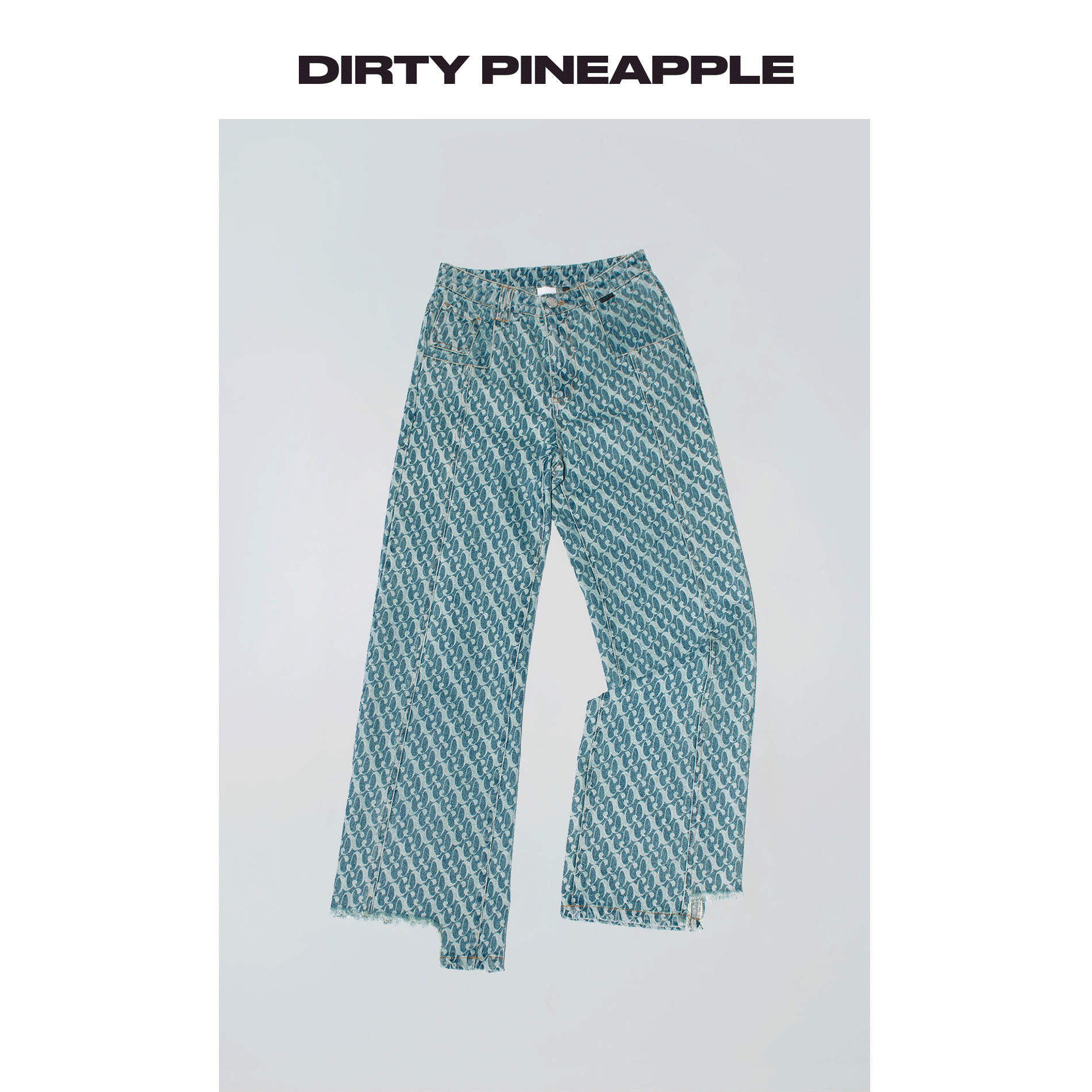 DIRTYPINEAPPLE牛仔裤TNTStraightJeans男女同款浅色百搭直腿裤