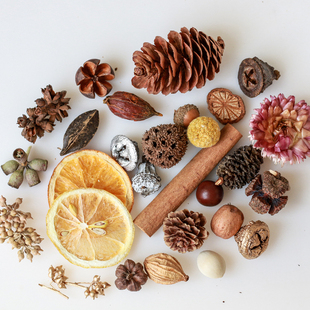 馥蕾 手工diy干花果实小松果橡果天然植物永生花干果相框蜡牌装饰