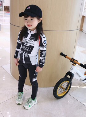 BMC 夏季骑行服儿童男女平衡车轮滑骑行透气速干长套装比赛表演服
