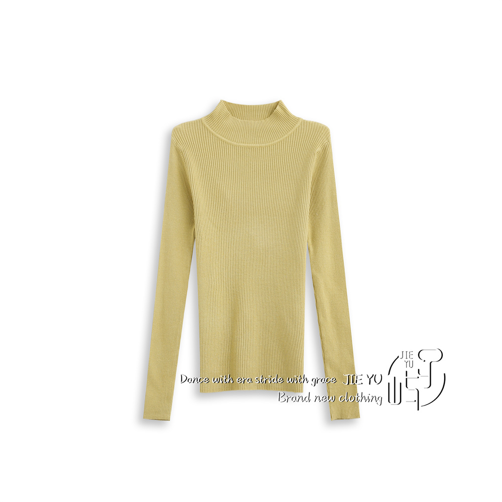 孑屿JIEYU 半高领长袖针织打底衫女套头毛衣