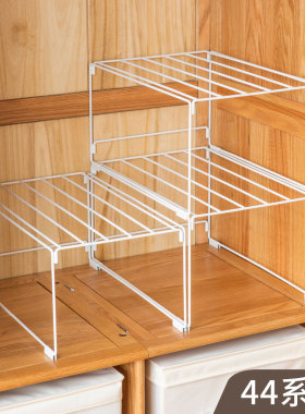 收纳箱分层架家用衣柜可折叠44cm置物架多功能分层收纳神器铁架子