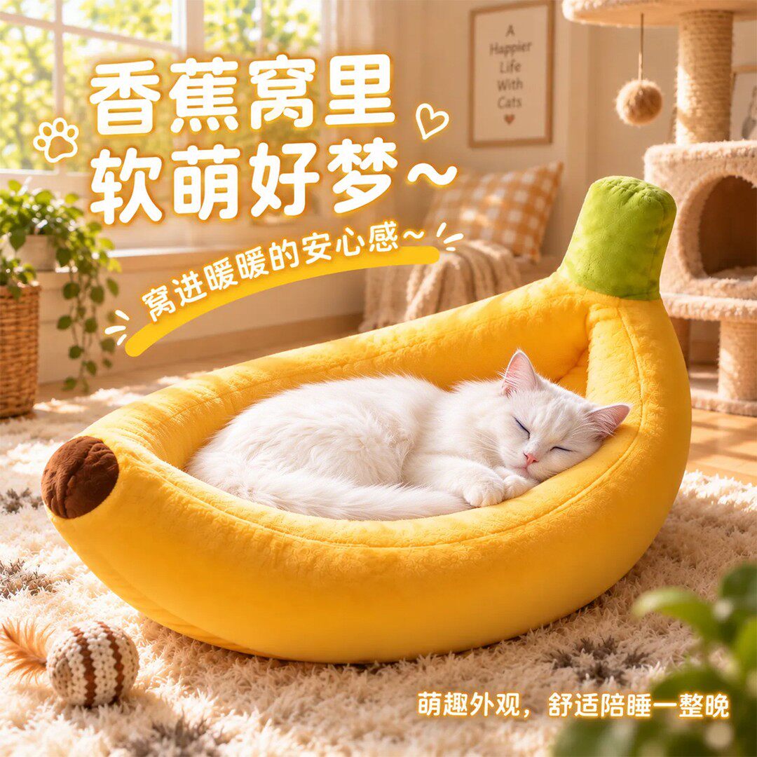 香蕉船猫窝冬季保暖特大号狗窝