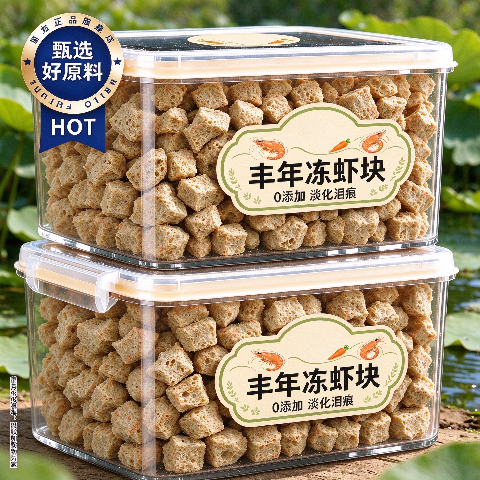 冻干丰年虾块鱼食虾乌龟小型光赏鱼饲料虎鱼热带鱼金鱼孔雀鱼专用