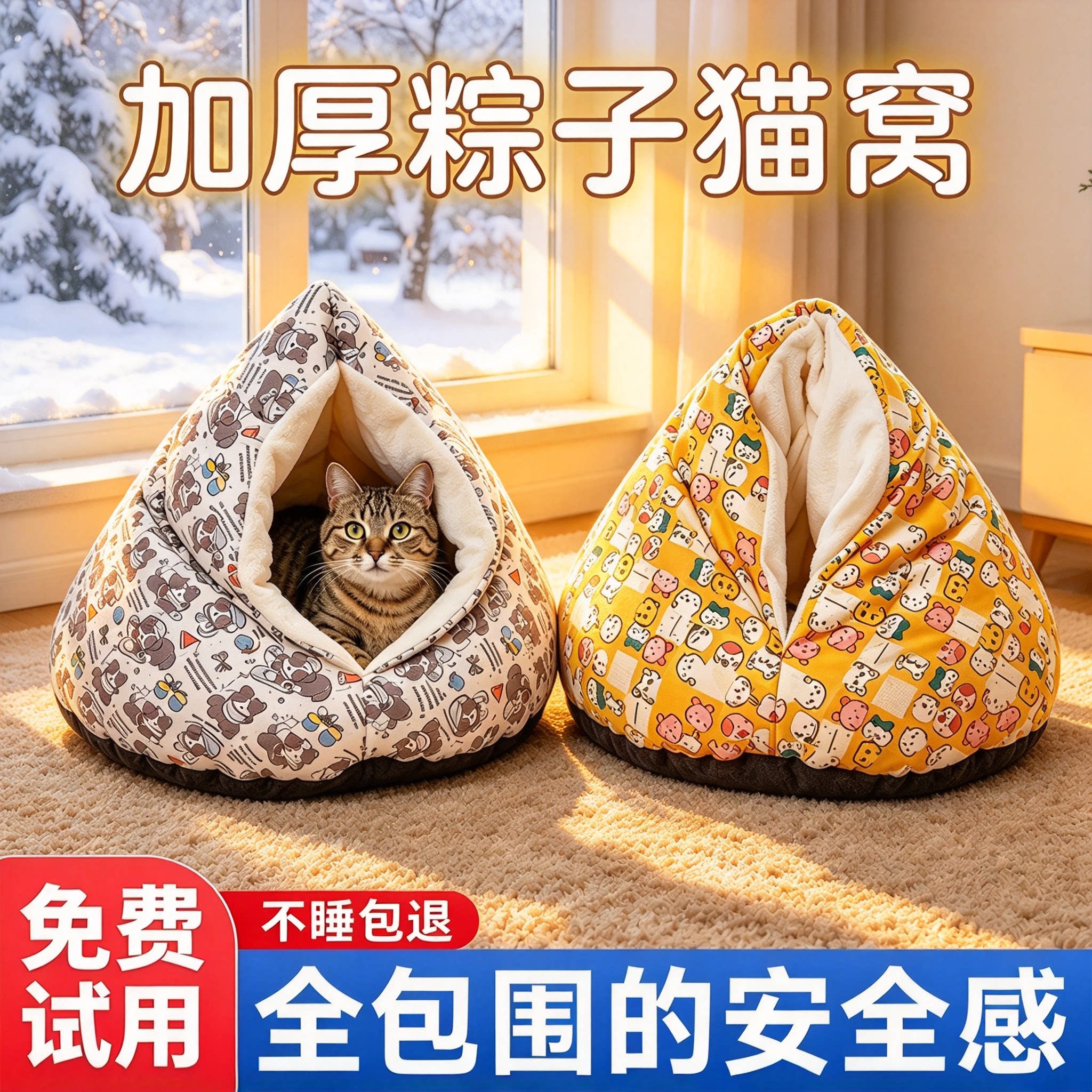 粽子猫窝安全感冬加厚保暖鸡屁股