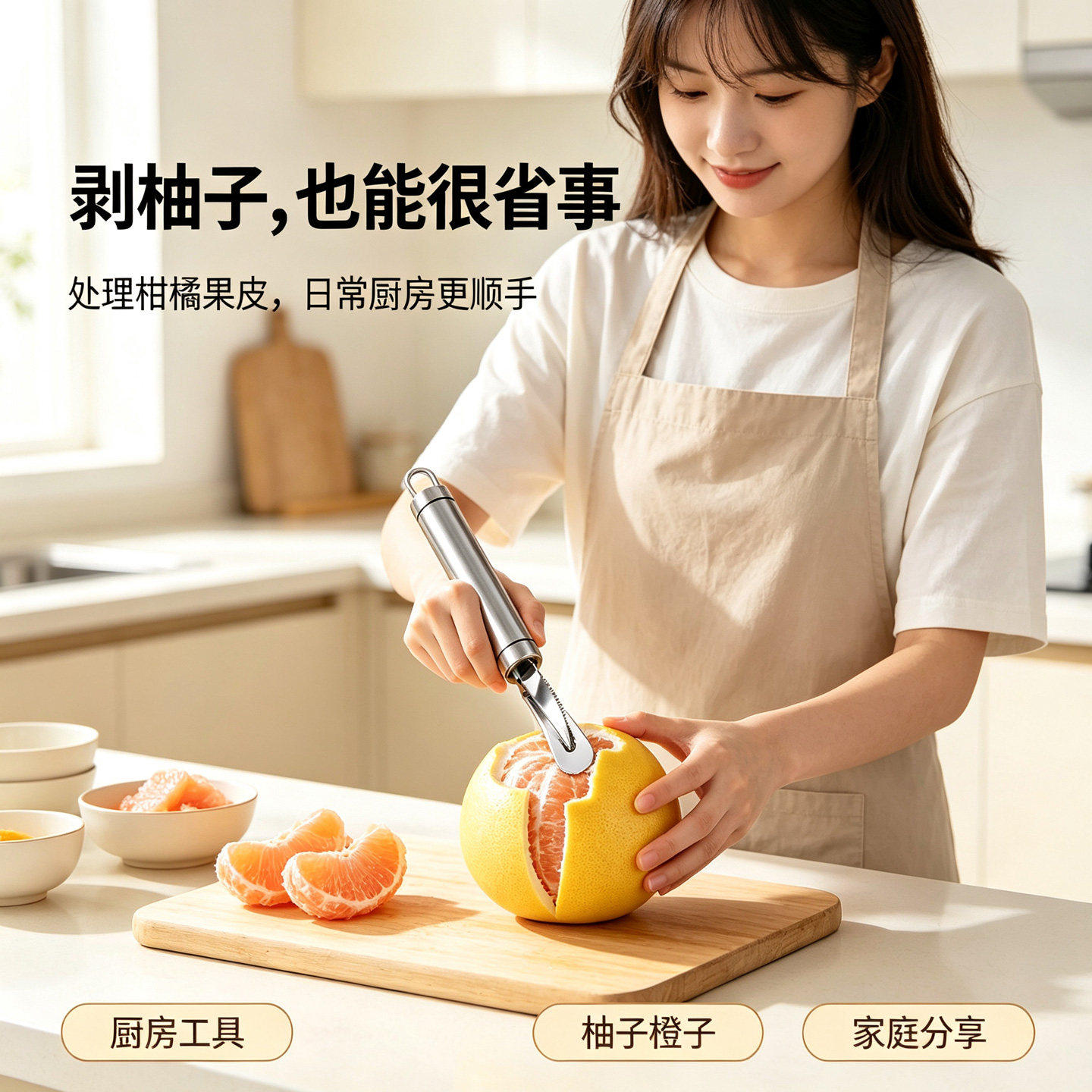 剥柚子器不锈钢开柚子剥皮开橙