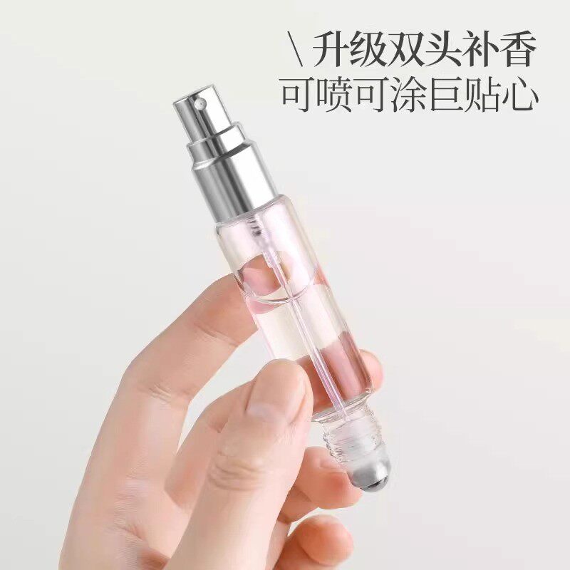 香水分装瓶空瓶双头两用玻璃喷雾瓶走珠瓶精油花露水花露水滚珠瓶