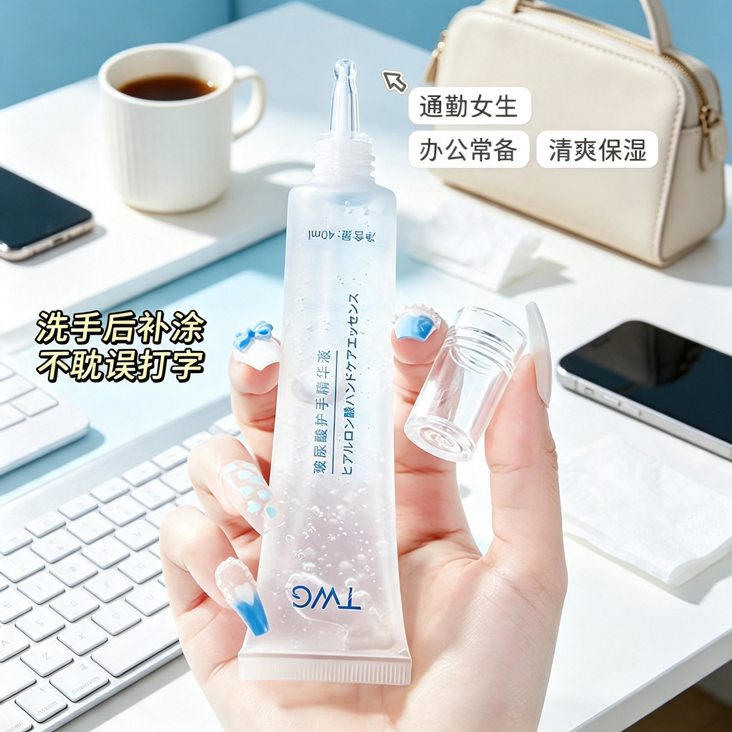 玻尿酸护手精华液女滋润保湿嫩白补水不油腻防干裂淡化手纹护手霜