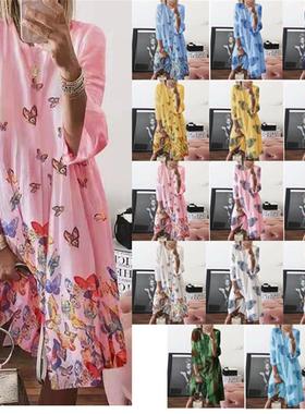 bohmian floral print sundress women summer dress vintage