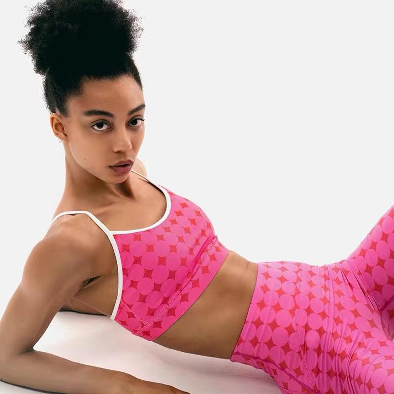 Polka dot sports fitness underwear yoga sling high elastic