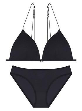 Sexy lingerie for women front-hook triangle cup no-rim bra