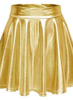 womens rave outfits metallic shiny skirt sets camisole