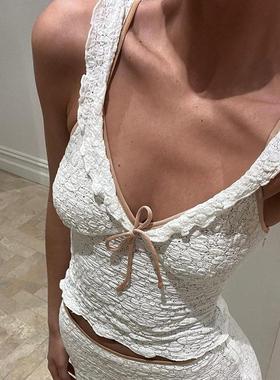 combhasaki womens vintage summer casual lace tie-up floral